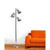 Simple Designs Metal 3-Light Tree Floor Lamp, Brushed Nickel Finish LF2007-BSN